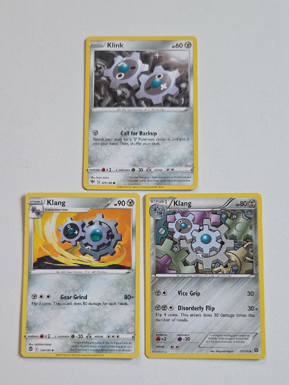 Pokemon Klink And Klang Trading Cards